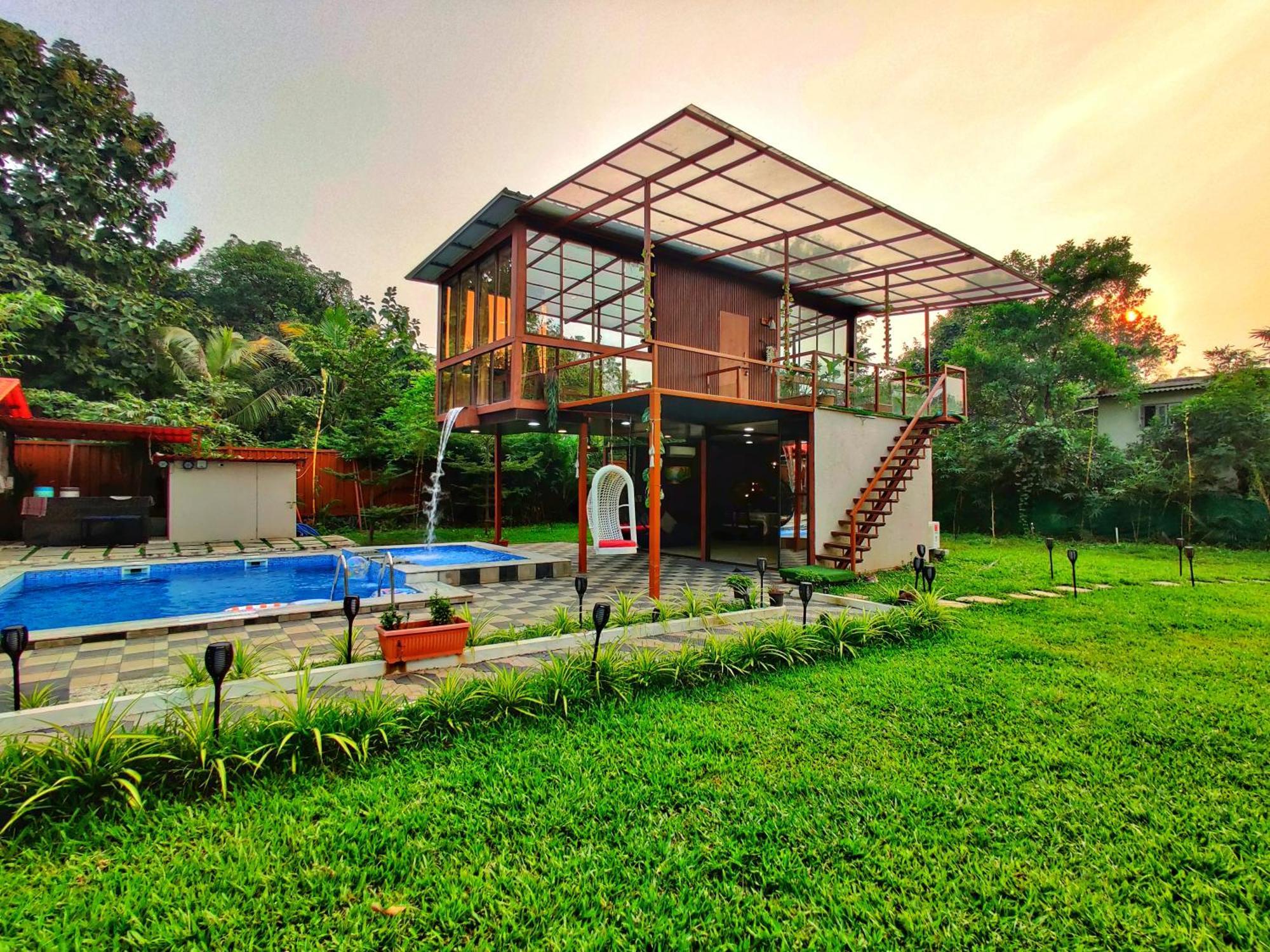 Crystal Springs Villa - A Picture-Perfect Retreat W Pool, Hammock, Gazebo Karjat Ngoại thất bức ảnh
